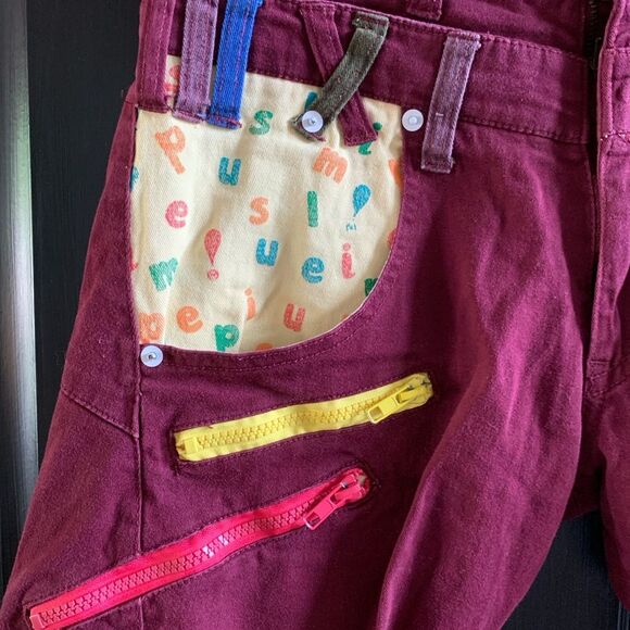 RHP POP ART! UP!SMILE Double Waist Unique Smiley Pants Jeans | Medium - Picture 9 of 12